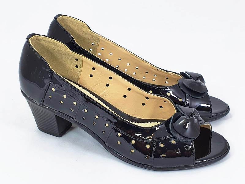 Sandale dama piele lacuita negre Anita biashoes.ro imagine reduceri